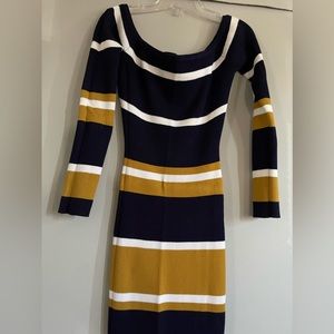 Dress Hera collection, size M, blue Marine-mostaza and white